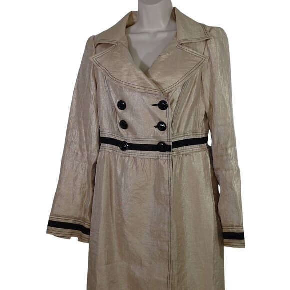 To The Max Gold Double Breasted Midi Dress Women Size S Pockets Collared - Picture 2 of 14